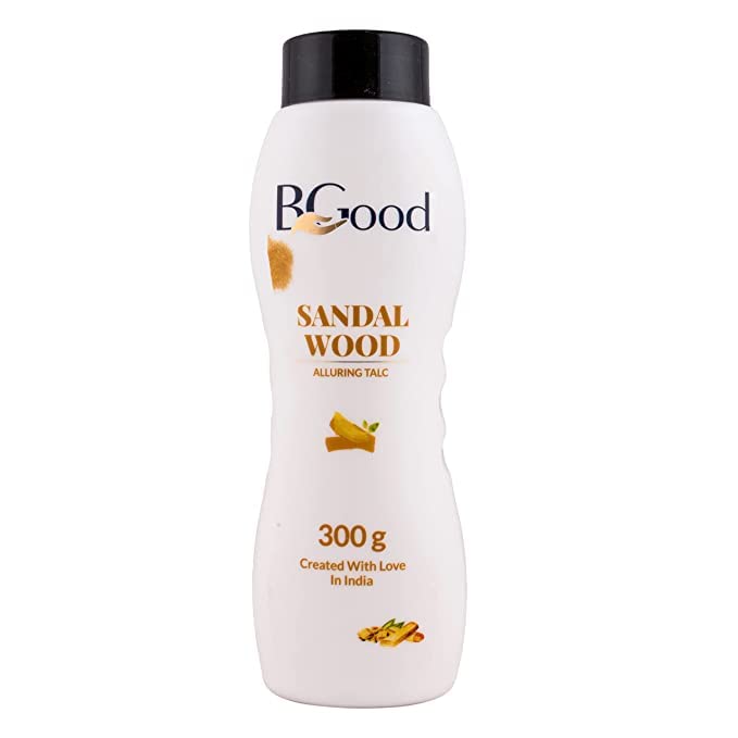 Bgood Talcum Powder Sandalwood 300 gm, Body & Face Talc Powder for