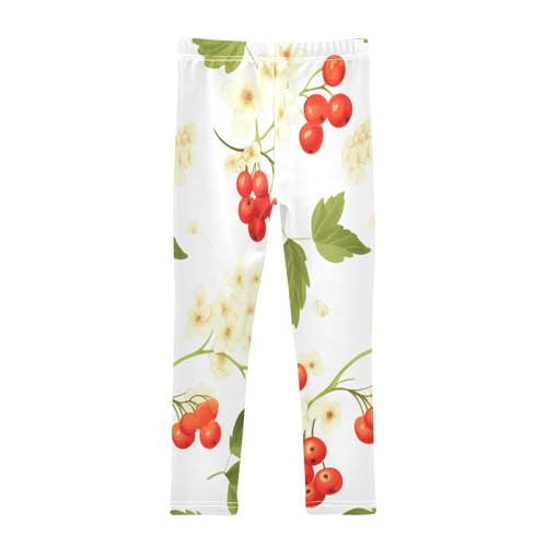 Bolaz Toddler Girls Leggings Printed Yoga Pants Leggings Yellow Flowe Cherry for Kids2