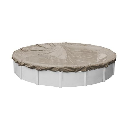 Pool Mate 5724-4 Sandstone Winter Pool Cover for Round Above Ground Swimming Pools, 24-ft. Round Pool