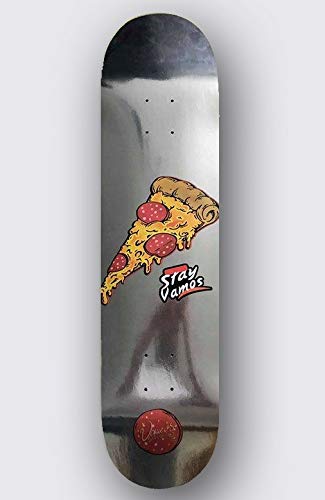 Silver Pizza Skateboard Deck inkl. Griptape | 7-Ply Canadian Maple | Diverse Breiten 8,00 8,125 8,25 8.50