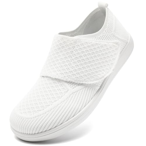 RJYWGS Shoes for Women Diabetic Shoes Wide Toe Box Adjustable Slip On White Sneakers for Women...