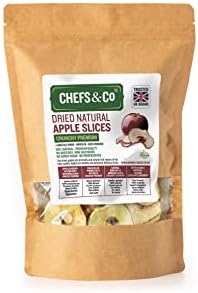 CHEFS & CO Dried Apple Slices | 100% Natural Whole Fruits | Unpeeled | Seeds Removed | Kosher Certified | No additives | No preservatives | No Added Sugar (Crunchy, 250 g (Pack of 1))