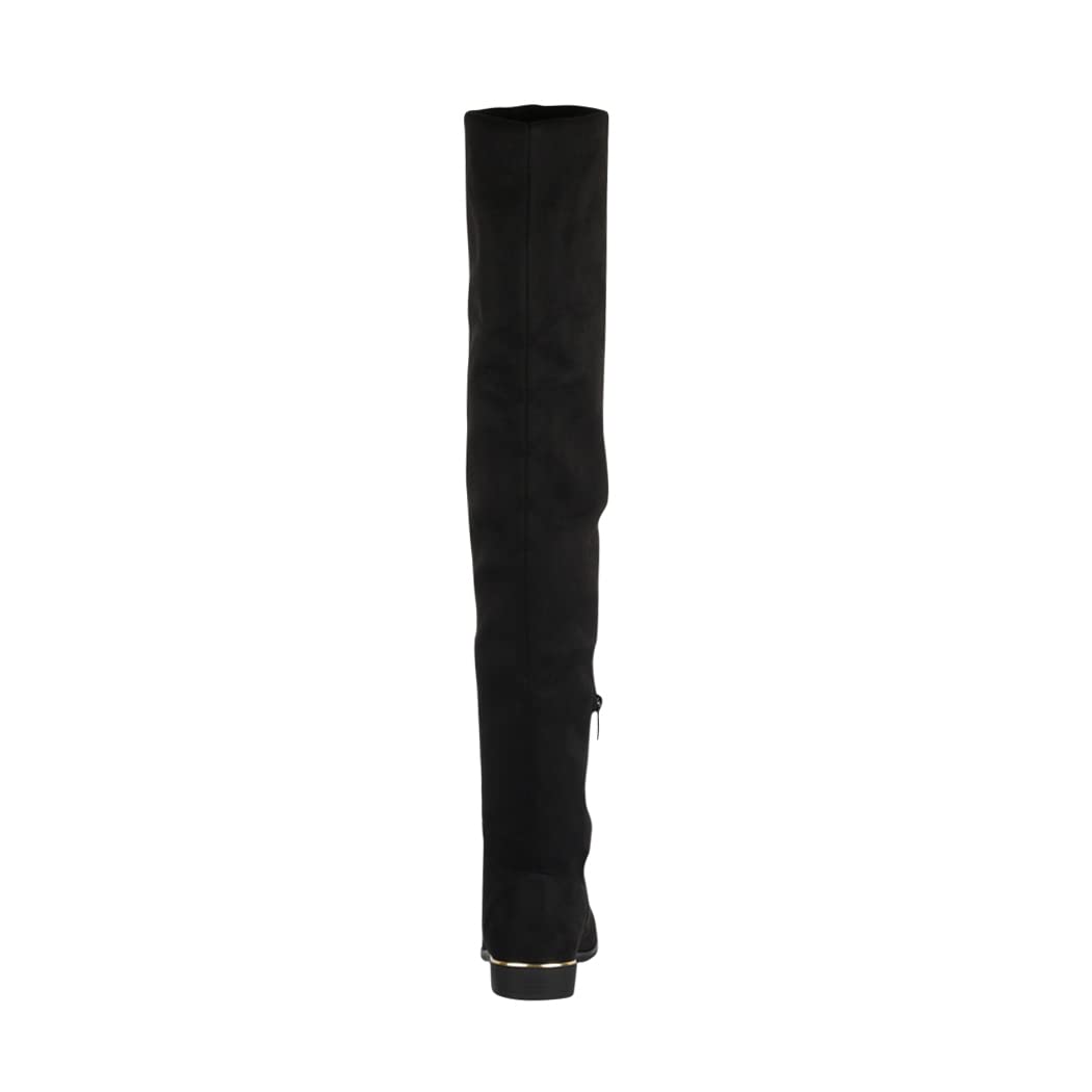 Elara Damen Stiefel Overknees Wildlederoptik Chunkyrayan