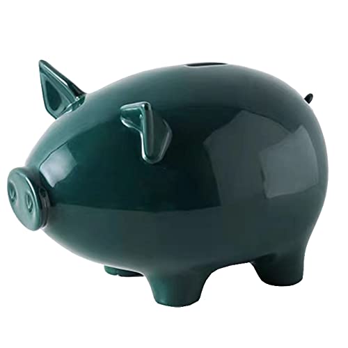 Huchas Originales para Niños Adultos, Infantil Hucha Cerdito, Personalizada Boda Hucha Grande, Cajero para Ahorrar, Originales Regalos para Parejas, Festivales, Alcancias para Adultos (verdeoscuro)