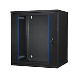 KOSCOM CONNECT Netzwerkschrank 19 Zoll 12 HE I 400 mm Tiefe I Serverschrank