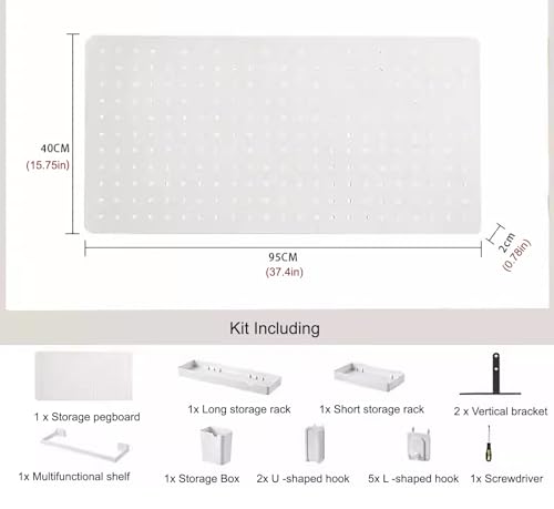 Narzędzie Pegboard Garaż Stojak ścienny Zestaw kluczy do przechowywania wierteł Stojaki Uchwyty, Organizator Biurko Przechowywanie Pegboard, Łatwy w Instalacji Stalowa Tablica Kołków, Wygodne
