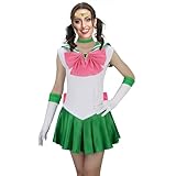 HLENOK Women Anime Moon Costume Dress Outfit Adult Girls Tsukino Usagi Halloween Cosplay School Skirt Uniform Full Set (XX-Large, Makoto Kino)