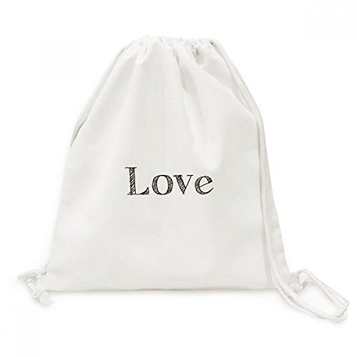 Toile Drawstring Backpack Valentine's Day sac à dos cordon poétique