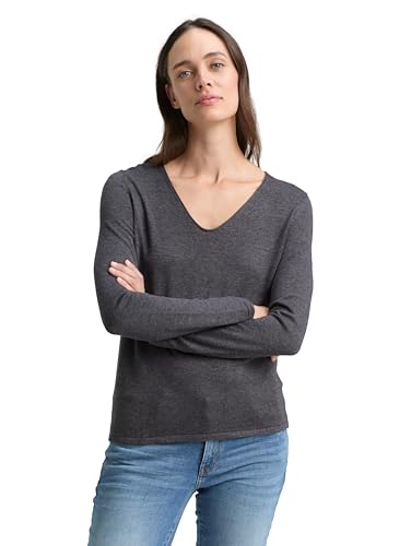TOM TAILOR Damen 1012976 Old Basic Strickpullover Mit V-Ausschnitt, 30281 -...