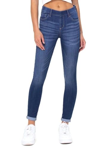 Cello Jeans Mid Rise Pull On Crop Skinny Rolled Hem Jeggings