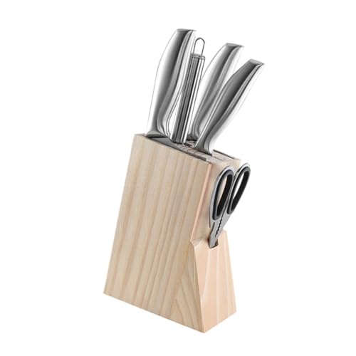 OFFSCH High Carbon Stainless Steel Kitchen Knife Set 6-piece Chopper Storage Box Cutter Kit Food Chopper Easy to Sharpen Ergonomic Handle Chinese Cleaver