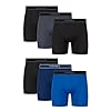 Hanes mens Value Performance Stretch Boxer Brief Underwear, Moisture-wicking, 6-pack