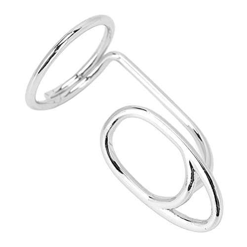 Bague de protection pour ongles, délicate et élégante, forme unique pour festival, fête, rendez-vous galant pour femme (3044 Platine) Cover