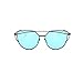 Produktbild Ularma Damen Twin-Träger Vintage Classic Metallrahmen Sonnenbrille Katzenaugen Brille Reflektierenden Spiegel (Blue(schwarz))