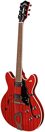 Sawtooth Newark St. Collection 6 String Semi-Hollow-Body Electric Guitar, Right, Cherry Red (379-2100-866) #TOP14