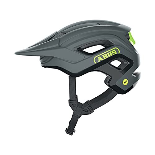 ABUS MTB-Helm Cliffhanger MIPS - Fahrradhelm für anspruchsvolle Trails - mit MIPS Aufprallschutz & großen Lüftungsöffnungen - für Damen und Herren - Grau/Gelb, Größe L