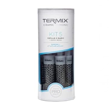 Termix C·Ramic, Spazzola Capelli, Combina Tecnologia Ceramica e Ionica per Migliorare la Lucentezza e Ridurre Effecto Crespo, Fibre ad Alte Prestazioni, Disponibile in 8 Diametri e Pack, Pack