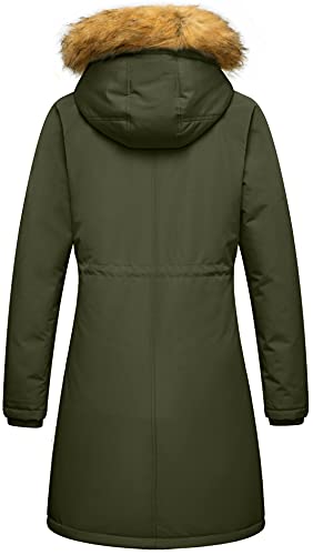 WenVen Women's Winter Waterproof Thicken Puffer Jacket Parka Coat with Fur Hood2