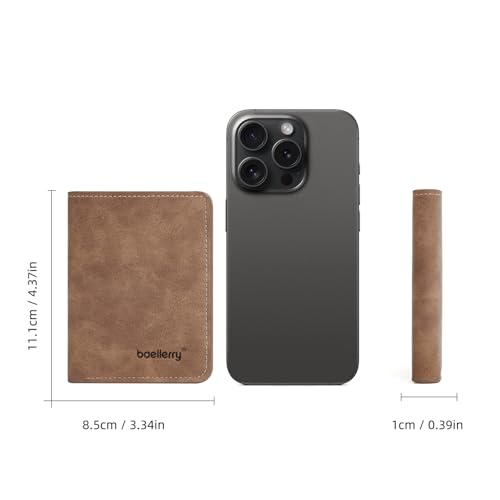 RFID Wallet for Men with Multi Card Slots, Slim Lightweight Purse Wallet RFID Blocking with Transparent Position for ID Card, Mens Bifold Wallet Purse Leather with Cash Pockets4