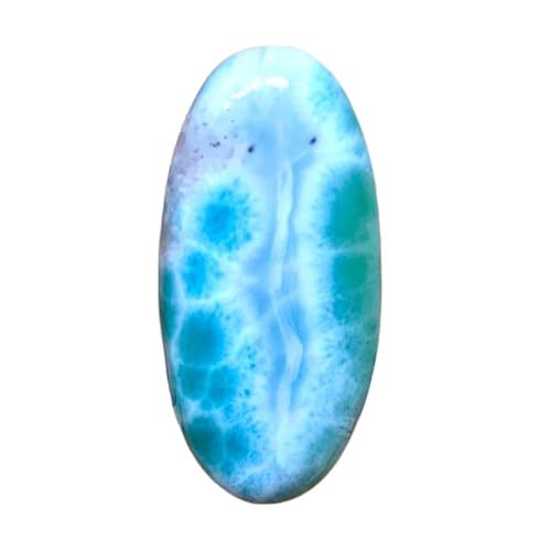 Larimar cabochon en vrac gemme ovale naturelle 34x16x5mm fabrication bijoux DIY