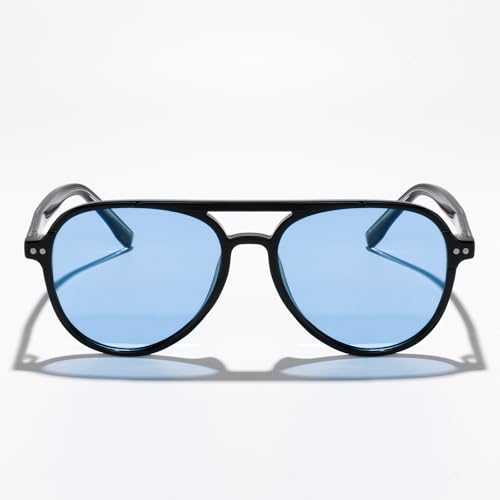 Stylish Double Bridge Aviator Sunglasses for Women Men Retro Frame Trendy Shades for Driving Travel Street Fashion2