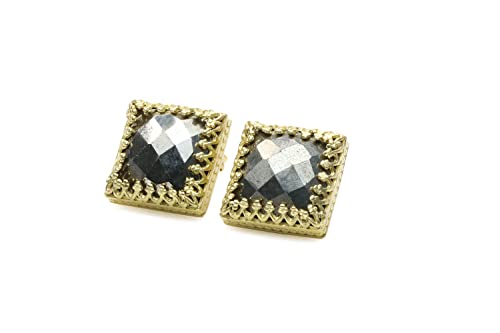 Boucles d'oreilles en pyrite et or d'Anemone du quotidien aux grands événements