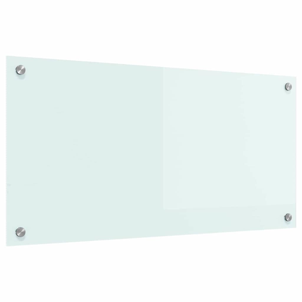 vidaXL Kitchen Backsplash White 80 x 40 cm Tempered Glass, Modern, Durable Kitchen Surface Design: Heat-Resistant Glass Backsplash for Stylish Upgrades and Contemporary Decor