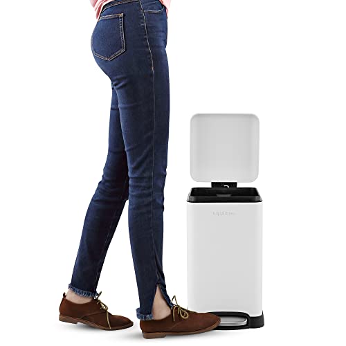 Image of happimess Betty Retro Mini 3.2 Gal Step Trash Can, Cotton White