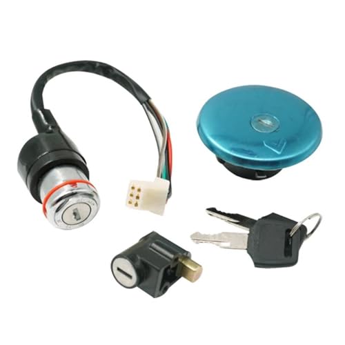 MKSZY Interruptor De Encendido Bloqueo De Motocicleta Tapa De Combustible Tapa De Tanque Bloqueo con Llaves para S&uzuki GN125 125cc 1982-2001 Accesorios