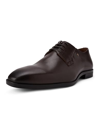 Image of Louis Philippe Men Premium Leather Breathable Lining Material Anti Slip with Heel TPR Sole Formal Derby Shoes