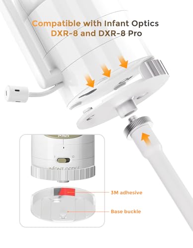 Flexible Clip Mount for Infant Optics DXR-8 & DXR-8 PRO – 17\" Long Gooseneck Baby Monitor Holder, Adjustable Crib Camera Stand