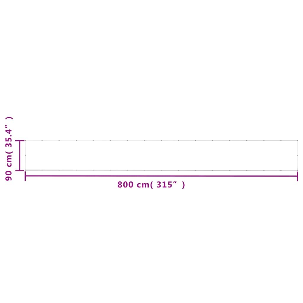 vidaXL Balkon Sichtschutz, Balkonbespannung mit Ösen Seil, Wasserfeste Balkonabdeckung, Balkonverkleidung für Balkon Terrasse, 90x800cm Blau 100% Polyester-Oxford