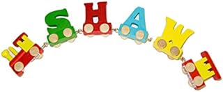 Personalized Colorful Wooden Train Alphabet Letter 5 letters Name by toys.funworld