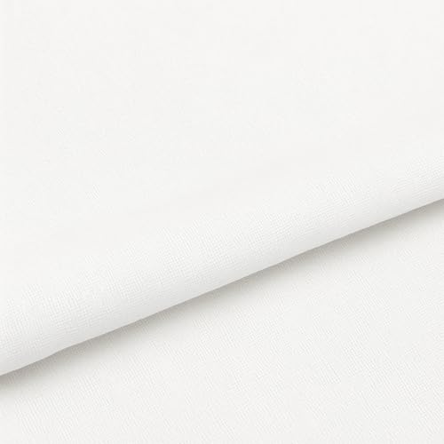 Image of DECOR2ADMIRE 300 TC Premium Glace Cotton Solid Lines Pastel Shades Bedsheet for Single Bed with 1 Pillow Cover for Home (Solid-Plain White, Single 60 inch x 90 inch)