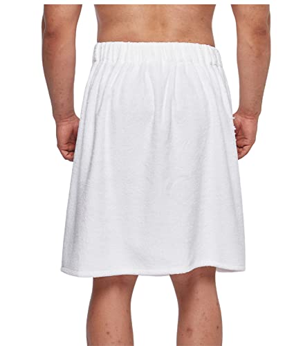 Arus Mens Wrap Gots Certified Organic Turkish Cotton Adjustable Closure Spa Shower And Bath Towel White, Small-Medium #TOP3