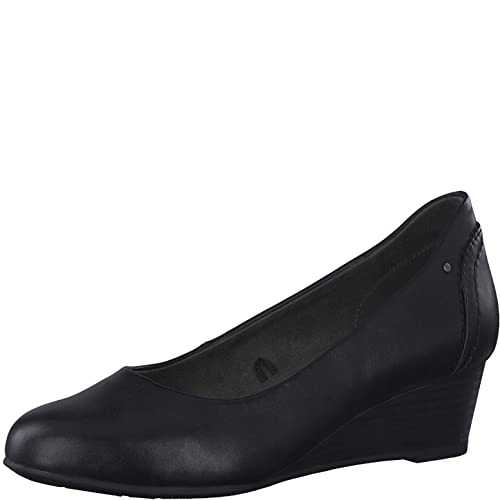Jana Damen Pumps mit Keilabsatz Vegan, Schwarz 1 (Schwarz), 39 EU