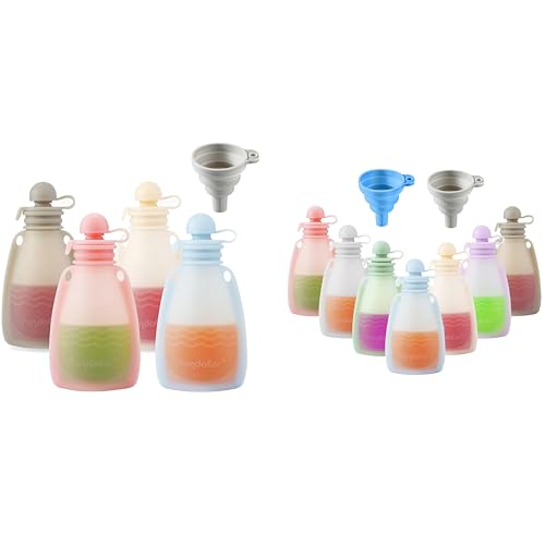 Image of PandaEar 11 Pack Reusable Silicone Baby Food Pouches