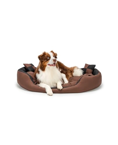 lionto 4 in 1 Lettino per Cane, (L) 110x80 cm Nero/Marrone