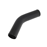 HEROFFIX 2" OD 45 Degree Bend 6064 Aluminum Alloy Tube Intercooler Pipe Surface Blasting Air Intake Connection Hose W/Double Bead Roll 5.9" Length Black