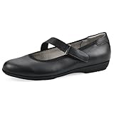 Cliffs by White Mountain Women's Carwen Cushioned Mary Jane Flat, Black/Smooth, 7.5 M