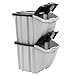 Front Flap Hopper Bin, Black/Gray, 18-Gallons