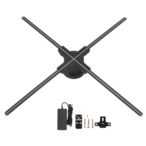 3D LED Ventilador Holográfico, Pantalla de Holograma 3D, Wi-Fi, 928 LED, 1600x928 Resolución, 16G Almacenamiento, Control Remoto, Soporte de Montaje en Pared, 96W