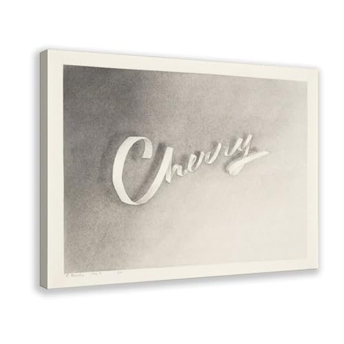 Toile Cherry Ed Ruscha : Idée déco murale pour un bureau dynamique ou un salon moderne