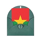 Tarjeta de felicitación de la bandera de Burkina Faso, página interior en blanco, incluye sobre, 10 x 15 cm.