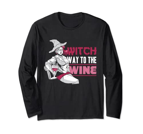 Witch Way To The Wine Lover Halloween 2021 Hallowine Women Manga Larga
