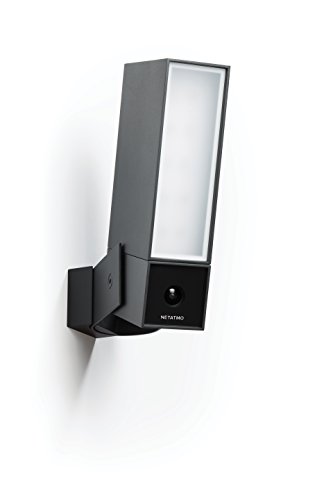 Netatmo Smart Outdoor Security Camera, Wi-Fi, Integrated Floodlight, Movement Detection, Night Vision, Without Fees, NOC01-UK (Presence), 1080p, Motion Only