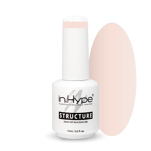 IN.HYPE Structure/Liquid Builder Gel in a Bottle BIAB for Nail Enhancing Overlays Self-leveling Soak Off (Beige)