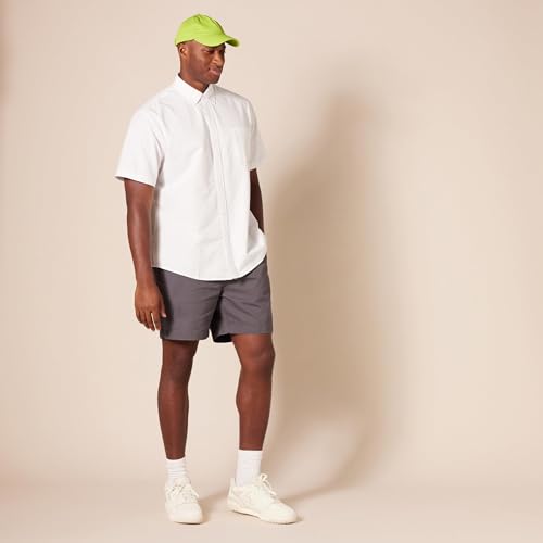 Amazon Essentials Men's Regular-Fit Short-Sleeve Oxford Dress Shirt, White, Large - Image 8