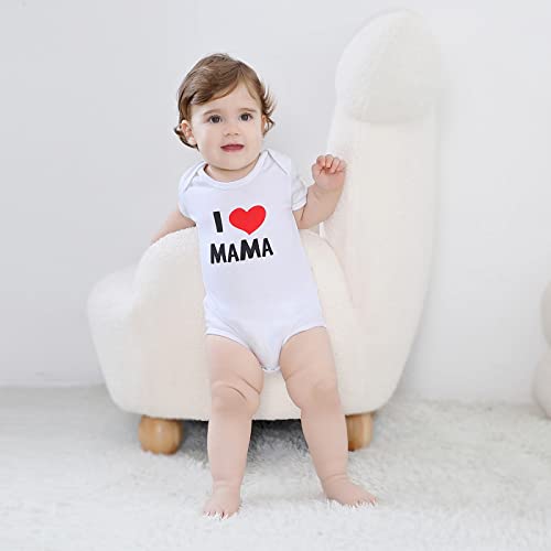 Zav Unisex Infant Baby Clothes Twins I Love Papa I Love Mama Short Sleeve Bodysuit #TOP3