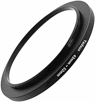 43mm to 52mm Step Up Ring, for Camera Lenses and Filter,Metal Filters Step-Up Ring Adapter,The Connection 43MM Lens to 52MM Filter Lens Accessory